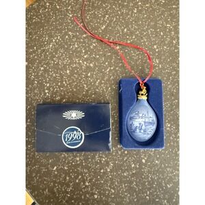 1998 ROYAL COPENHAGEN DENMARK DROP CHRISTMAS ORNAMENT PORCELAIN WITH BOX